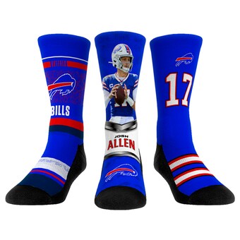 Unisex Buffalo Bills Josh Allen Rock Em Socks 3-Pack Crew Socks Set