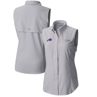 Women's Buffalo Bills  Columbia Gray PFG Tamiami Omni-Shade Sleeveless Button-Up Shirt