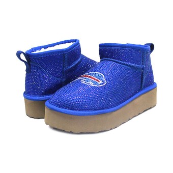 Women's Buffalo Bills Cuce Royal Crystal Platform Boots