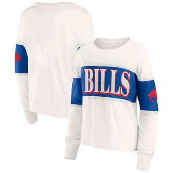 Buffalo Bills Fanatics Women's Antique Block Long Sleeve T-Shirt - Cream