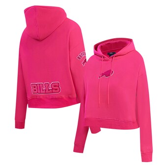 Women's Buffalo Bills Pro Standard Pink Triple Pink Cropped Fleece Pullover Hoodie