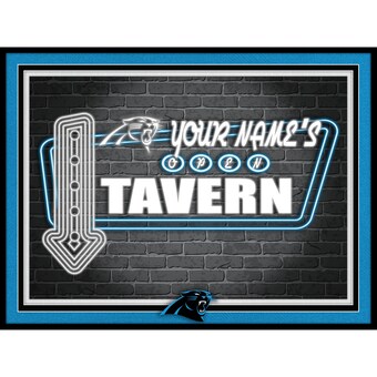 Carolina Panthers Black 12'' x 16'' Personalized Framed Neon Tavern Print
