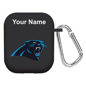 Carolina Panthers Black Personalized Apple AirPods Case Cover