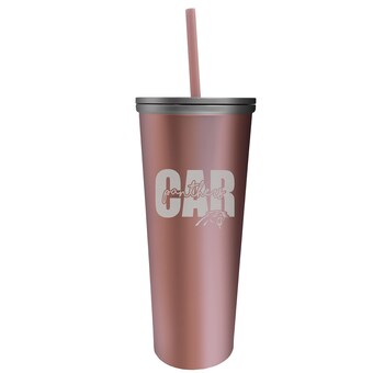 Carolina Panthers 18oz. Skinny Rose Gold Tumbler