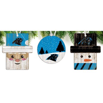 Carolina Panthers 3-Pack Ornament Set