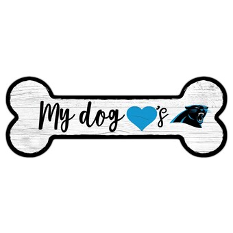 Carolina Panthers 6" x 12" Team Dog Bone Sign