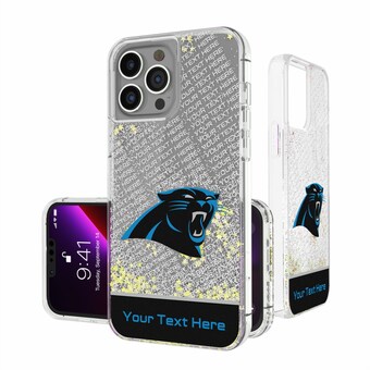 Carolina Panthers Personalized Endzone Plus Design iPhone Glitter Phone Case