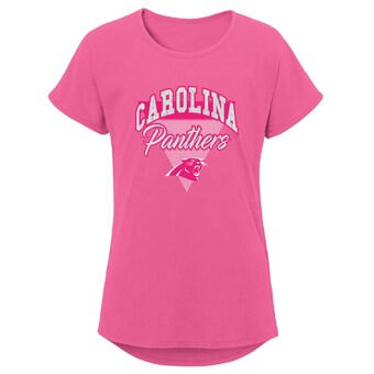 Girls Youth Carolina Panthers Pink Playtime Dolman T-Shirt