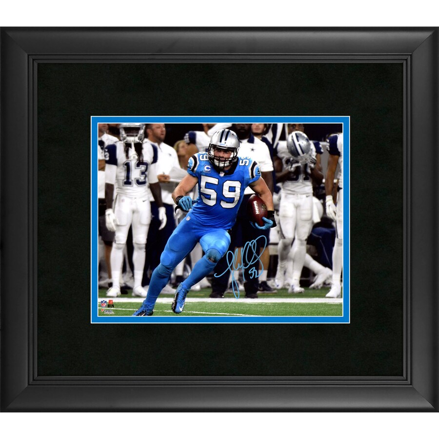 Autographed Carolina Panthers Luke Kuechly Fanatics Authentic Framed 8" x 10" Color Rush Photograph