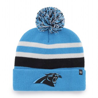 Men's Carolina Panthers '47 Blue State Line Cuffed Knit Hat with Pom