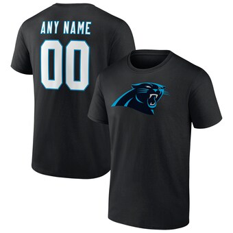 Men's Carolina Panthers Black Team Authentic Personalized Name & Number T-Shirt