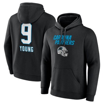 Men's Carolina Panthers Bryce Young Black Team Wordmark Name & Number Pullover Hoodie