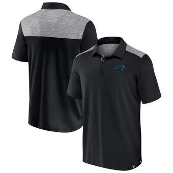 Men's Carolina Panthers Fanatics Black Long Shot Polo