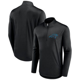 Men's Carolina Panthers Fanatics Black Tough Minded Quarter-Zip Top