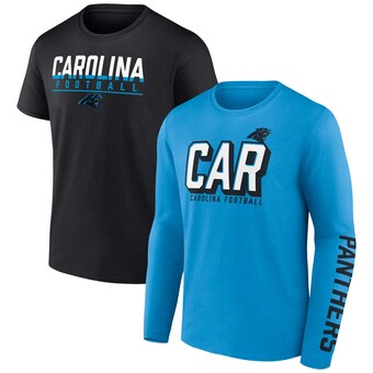 Men's Carolina Panthers Fanatics Blue/Black Two-Pack T-Shirt Combo Set