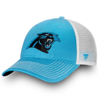 Men's Carolina Panthers Fanatics Blue/White Fundamental Trucker Unstructured Adjustable Hat
