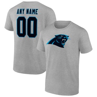 Men's Carolina Panthers Heathered Gray Team Authentic Custom T-Shirt