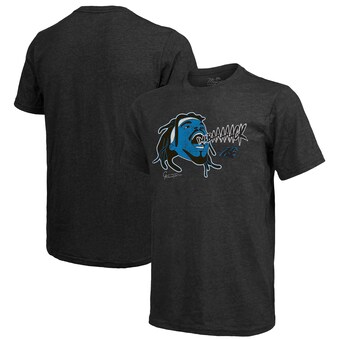 Men's Carolina Panthers Cam Newton Majestic Threads Black Tri-Blend Player Graphic T-Shirt