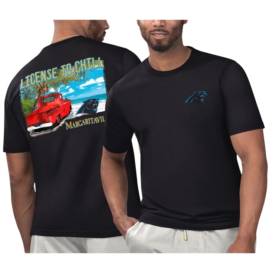 Men's Carolina Panthers Margaritaville Black Licensed to Chill T-Shirt