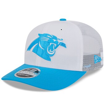 Men's Carolina Panthers New Era White/Blue 2024 NFL Training Camp 9SEVENTY Trucker Hat