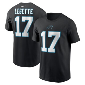 Men's Carolina Panthers Xavier Legette Nike Black 2024 NFL Draft First Round Pick Name & Number T-Shirt