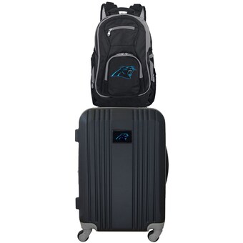 Carolina Panthers MOJO Gray 2-Piece Backpack & Carry-On Luggage Set