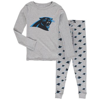 Preschool Carolina Panthers Heathered Gray Long Sleeve T-Shirt & Pants Sleep Set