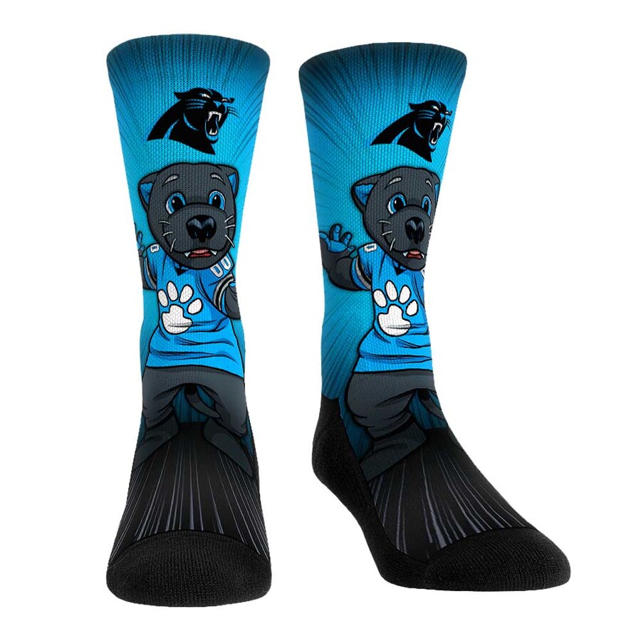 Carolina Panthers Rock Em Socks Mascot Pump Up Crew Socks