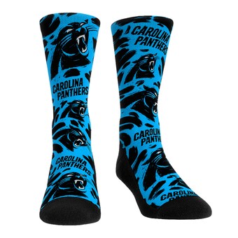 Unisex Carolina Panthers Rock Em Socks Allover Logo & Paint Crew Socks