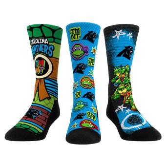 Unisex Carolina Panthers  Rock Em Socks Light Blue TMNT Three-Pack Crew Sock Set