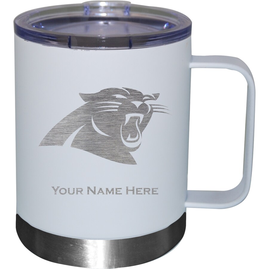 Carolina Panthers White 12oz. Personalized Stainless Steel Lowball with Handle