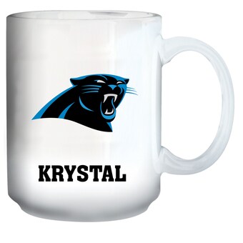 Carolina Panthers White 15oz. Personalized Mug