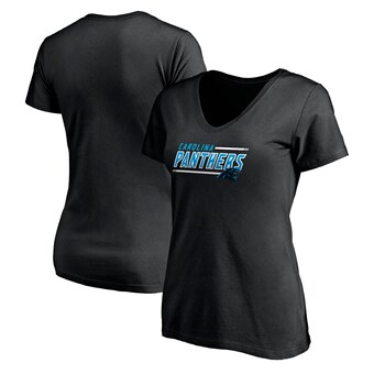 Women's Carolina Panthers Black Mascot In Bounds V-Neck T-Shirt