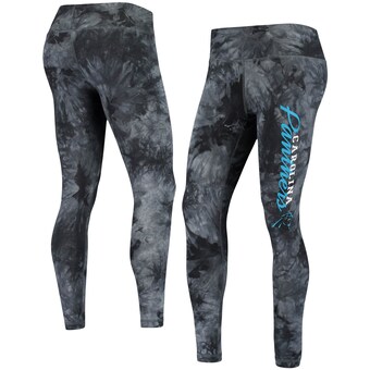 Women's Carolina Panthers Concepts Sport Black Burst Tie-Dye Leggings