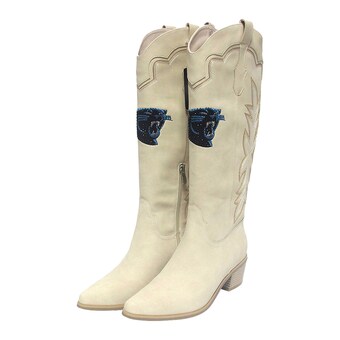 Women's Carolina Panthers Cuce Cream Cowboy Boots