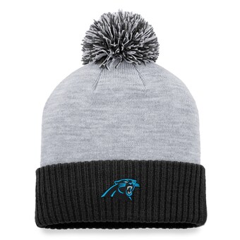 Women's Carolina Panthers Fanatics Heather Gray Ash Cuffed Knit Hat with Pom