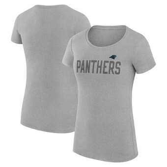 Women's Carolina Panthers G-III 4Her by Carl Banks Heather Gray Dot Print Lightweight Fitted T-Shirt