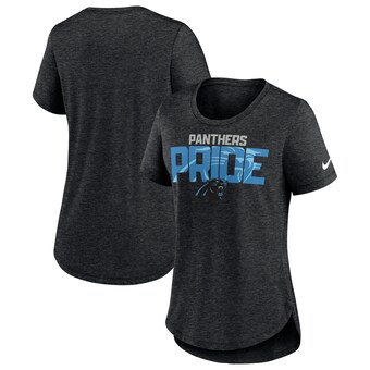 Women's Carolina Panthers Nike Heather Black Local Fashion Tri-Blend T-Shirt