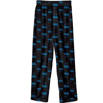 Youth Carolina Panthers Black Team Color Printed Pajama Pants