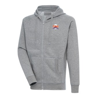 Men's Chicago American Giants Antigua Heather Gray Victory Full-Zip Hoodie