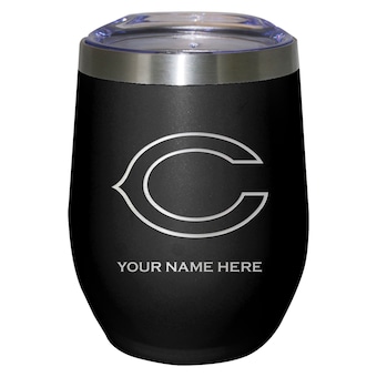 Chicago Bears Black 12oz. Personalized Etched Stemless Tumbler