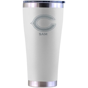 Chicago Bears Personalized 30oz. Laser Etched White Tumbler