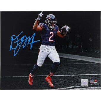 D.J. Moore Chicago Bears Autographed Fanatics Authentic 11" x 14" Endzone Celebration Spotlight Photograph