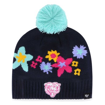 Girls Youth Chicago Bears '47 Navy Buttercup Knit Beanie with Pom