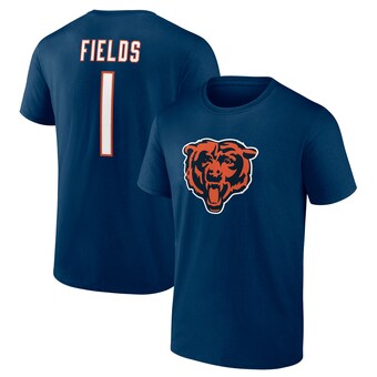 Men's Chicago Bears Justin Fields Fanatics Navy Player Icon T-Shirt