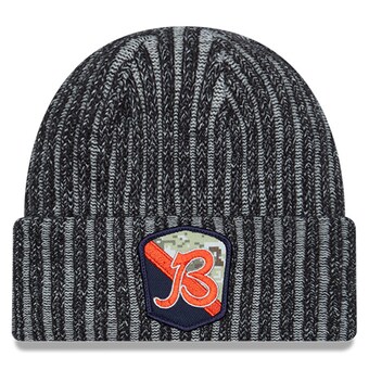 Men's Chicago Bears  New Era Black 2023 Salute To Service Cuffed Knit Hat