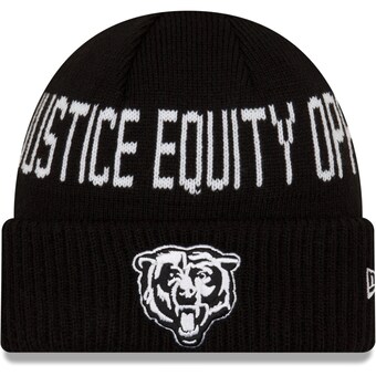 Men's Chicago Bears New Era Black Team Social Justice Cuffed Knit Hat