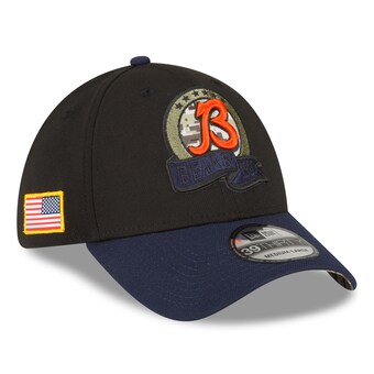 Men's Chicago Bears New Era Black/Navy 2022 Salute To Service 39THIRTY Flex Hat 