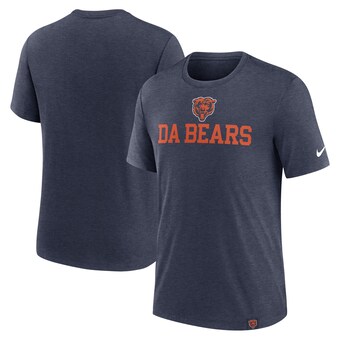 Men's Chicago Bears Nike Heather Navy Blitz Tri-Blend T-Shirt
