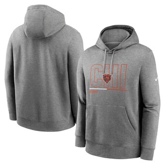 Men's Chicago Bears Nike Heathered Gray City Code Club Fleece Pullover Hoodie